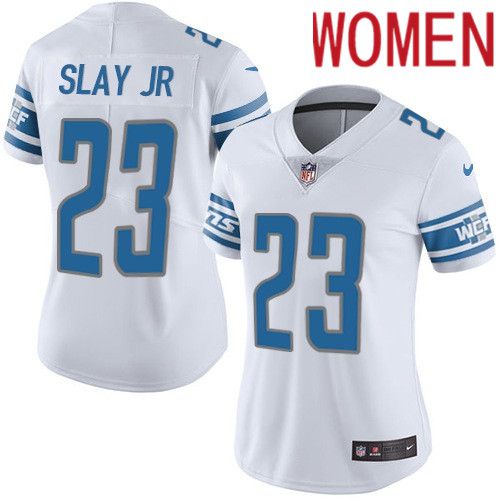 Women Detroit Lions 23 Darius Slay Nike White Vapor Limited NFL Jersey